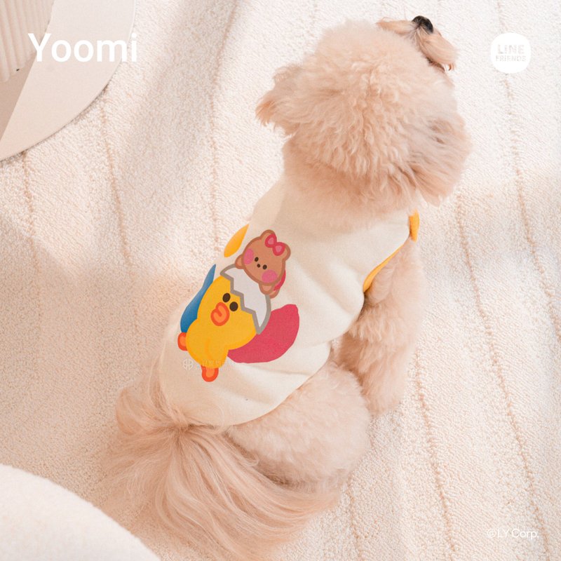 【LINE FRIENDS】Mini寵物秋冬款加絨馬甲背心 熊大/莎莉 - 寵物衣服 - 棉．麻 多色