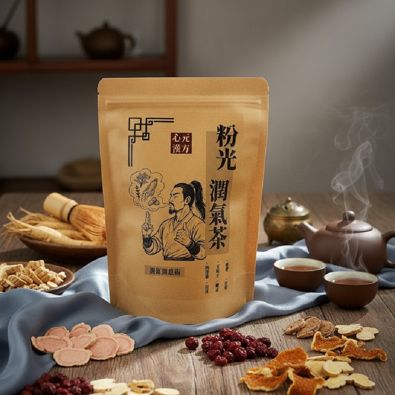 【粉光潤氣茶】呼吸順暢 粉光參 西洋參 補充營養 維持身體健康 - 茶葉/茶包/水果茶 - 其他材質 卡其色