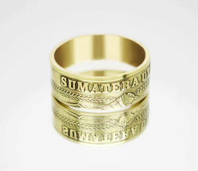 North Sumatra Coin Ring 500 rupees 2019 coin rings for men coin rings for women - 戒指 - 其他金屬 