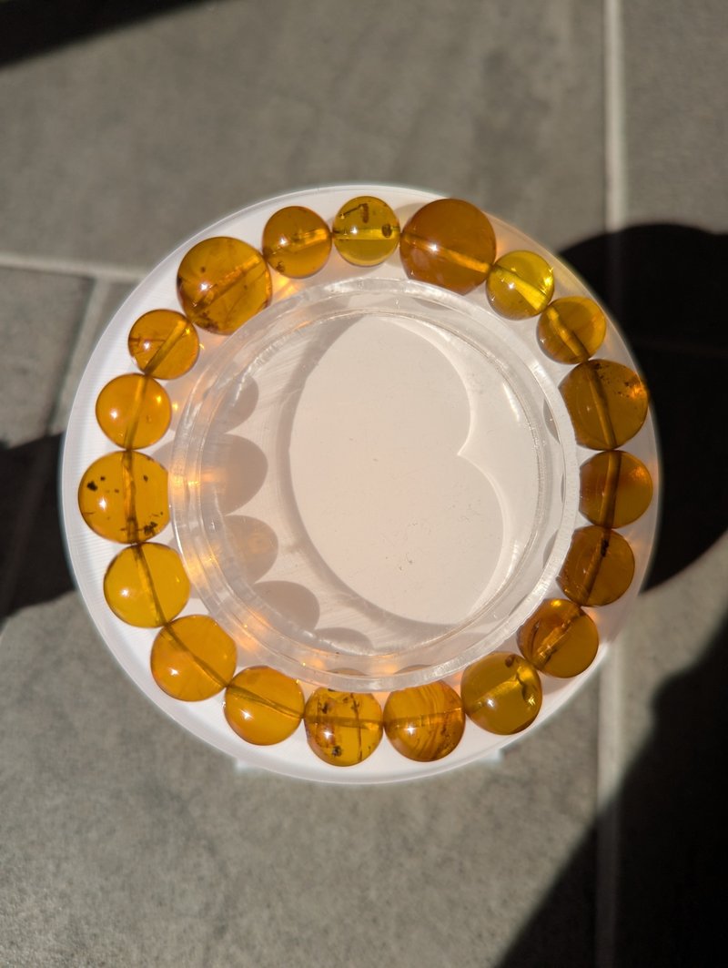 Natural amber and gold bracelet on sale [9-12mm] - Bracelets - Crystal Orange