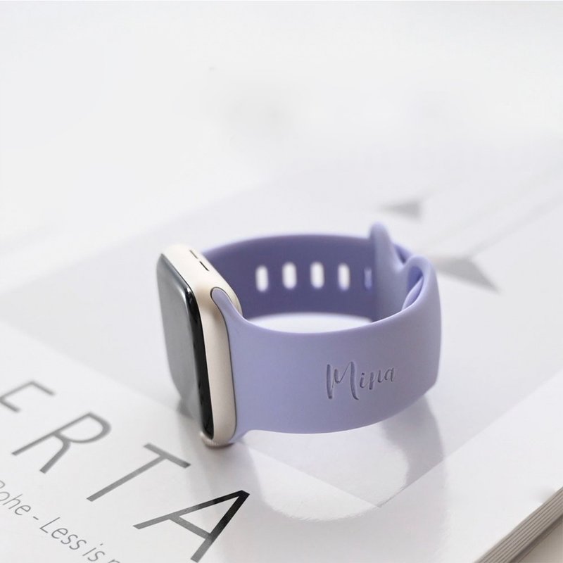 名入れ 【 AppleWatch バンド パープル 】 アップルウォッチ ベルト シンプル ギフト HZ03U - 錶帶 - 矽膠 紫色