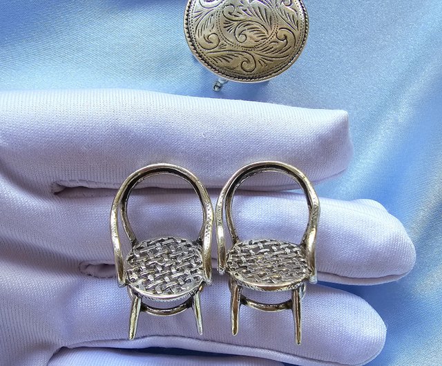 Italian sterling silver handmade old ornaments carved 800 Silver