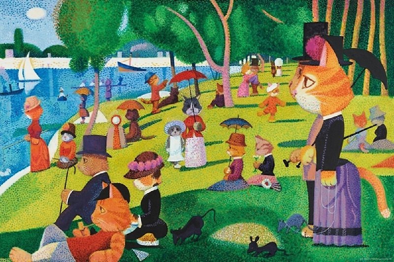 1000片拼圖-貓.美術館-大碗島的貓咪午睡 - 拼圖 - 紙 