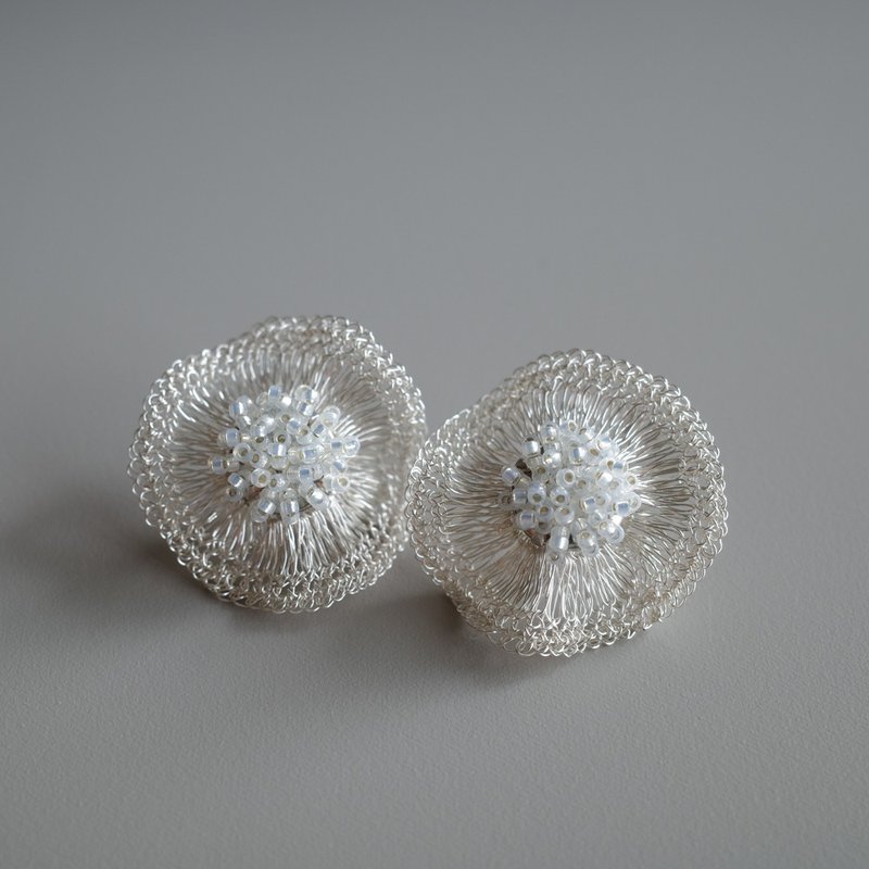 2way Orbit Glass Beads　 耳釘  銀色 - 耳環/耳夾/耳骨夾 - 玻璃 銀色