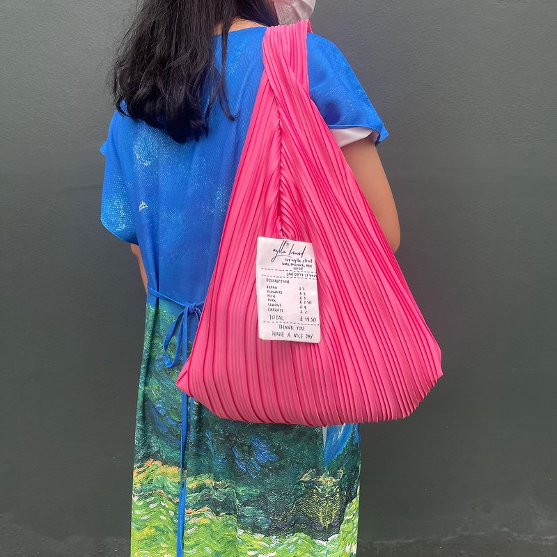 Pleated bag Rosé Soda - Handbags & Totes - Other Materials Pink