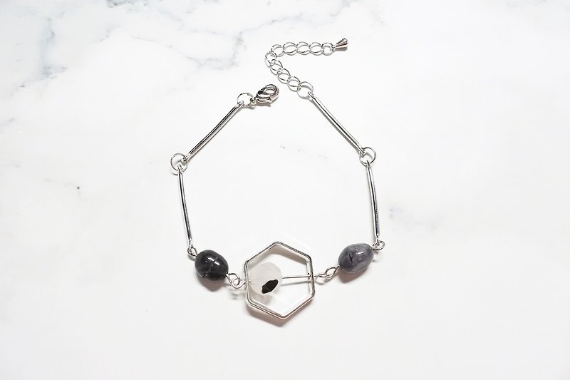 【Lazy】Natural stone bracelet - Bracelets - Other Metals Blue