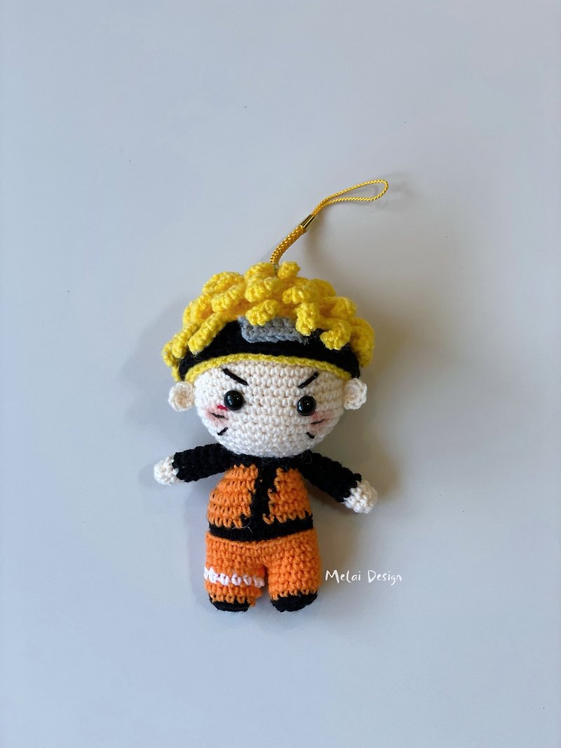 Uzumaki Naruto crochet doll/Naruto pendant birthday gift - Charms - Cotton & Hemp Orange