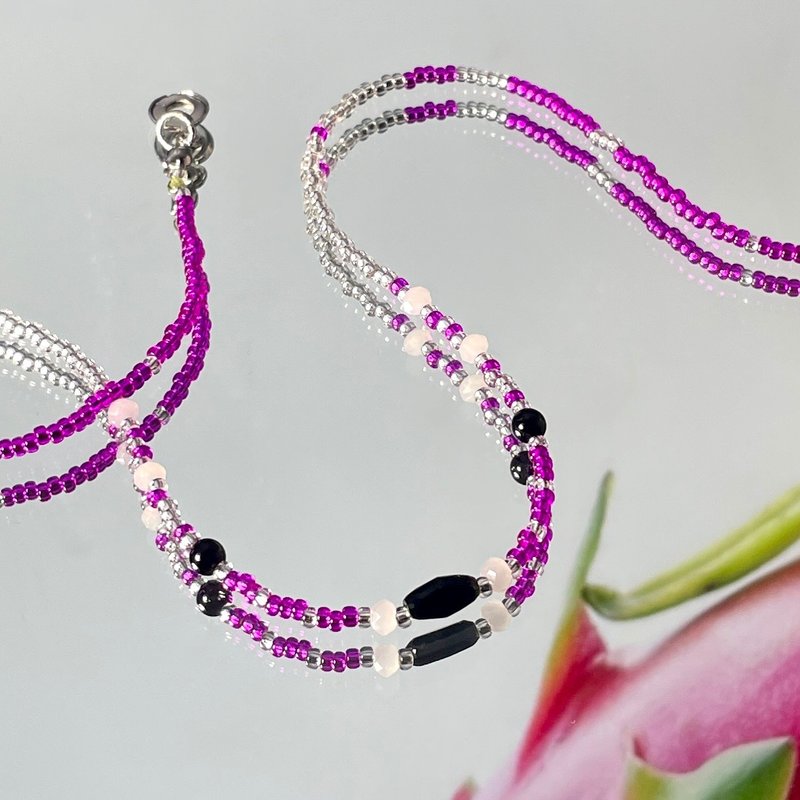 Fruit & Vegetable Collection - 008 Dragon Fruit Beads Necklace - 項鍊 - 銀 多色