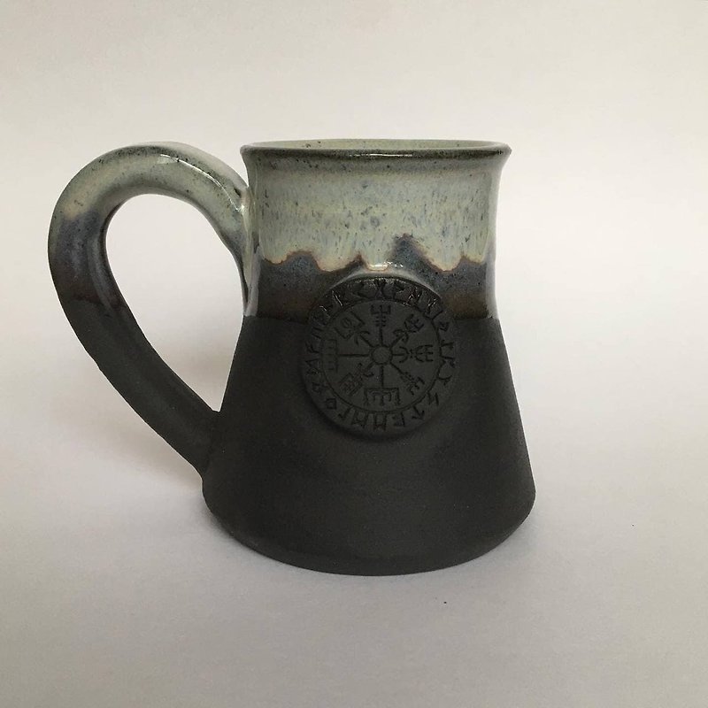 Vegvisir black, lemon and lavender stoneware mug - 咖啡杯/馬克杯 - 陶 黑色