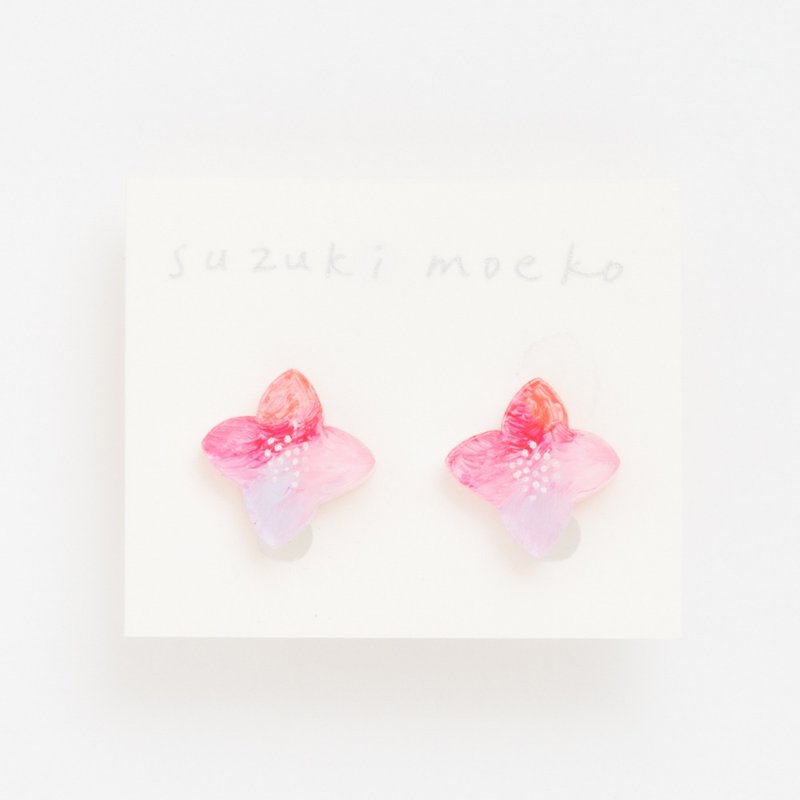 Picture of earrings [flower] - Earrings & Clip-ons - Acrylic Pink