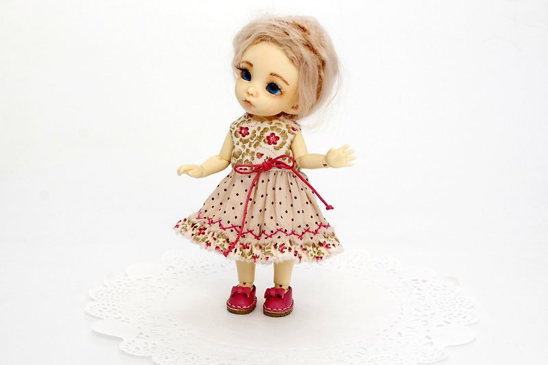 BJD人形Pukifee、Lati Yellow、NikkiBrittなどのドレスと靴 - 知育玩具・ぬいぐるみ - コットン・麻 カーキ