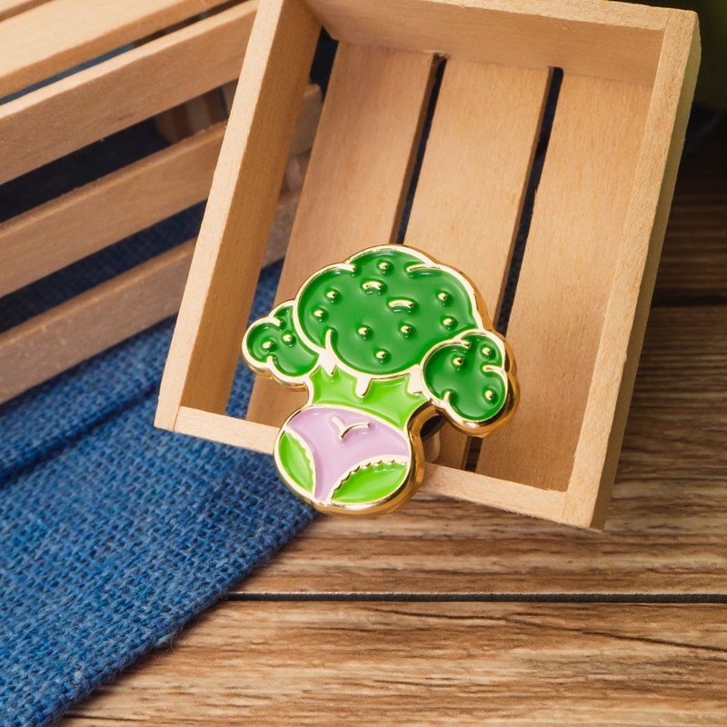 Broccoli Butt Enamel Pin — Lovers of Broccoli unite | Gift for cooks | 花椰菜 - 胸針 - 其他金屬 綠色