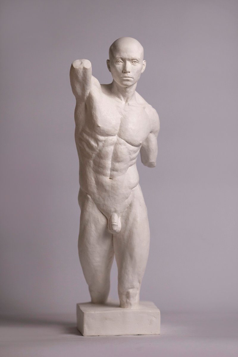 A plaster statue of a male torso, not a common commercially available plaster statue, handmade and comes with a certificate of originality (self-pickup only) - Stuffed Dolls & Figurines - Other Materials 