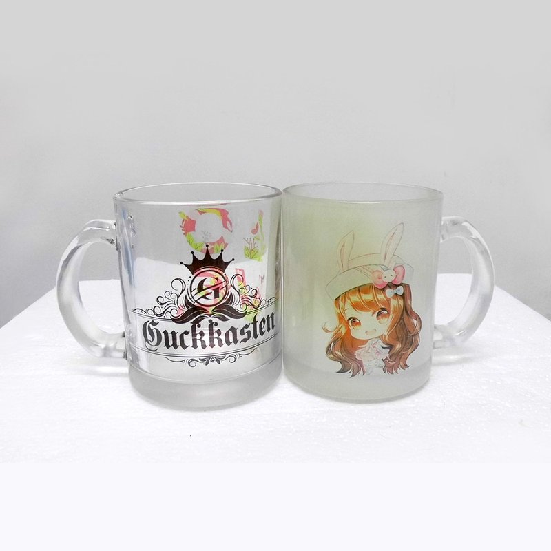 客製化 透明 霧面 玻璃杯 馬克杯 杯子 來圖訂做 紀念日 生日禮物 - 玻璃杯 - 玻璃 透明