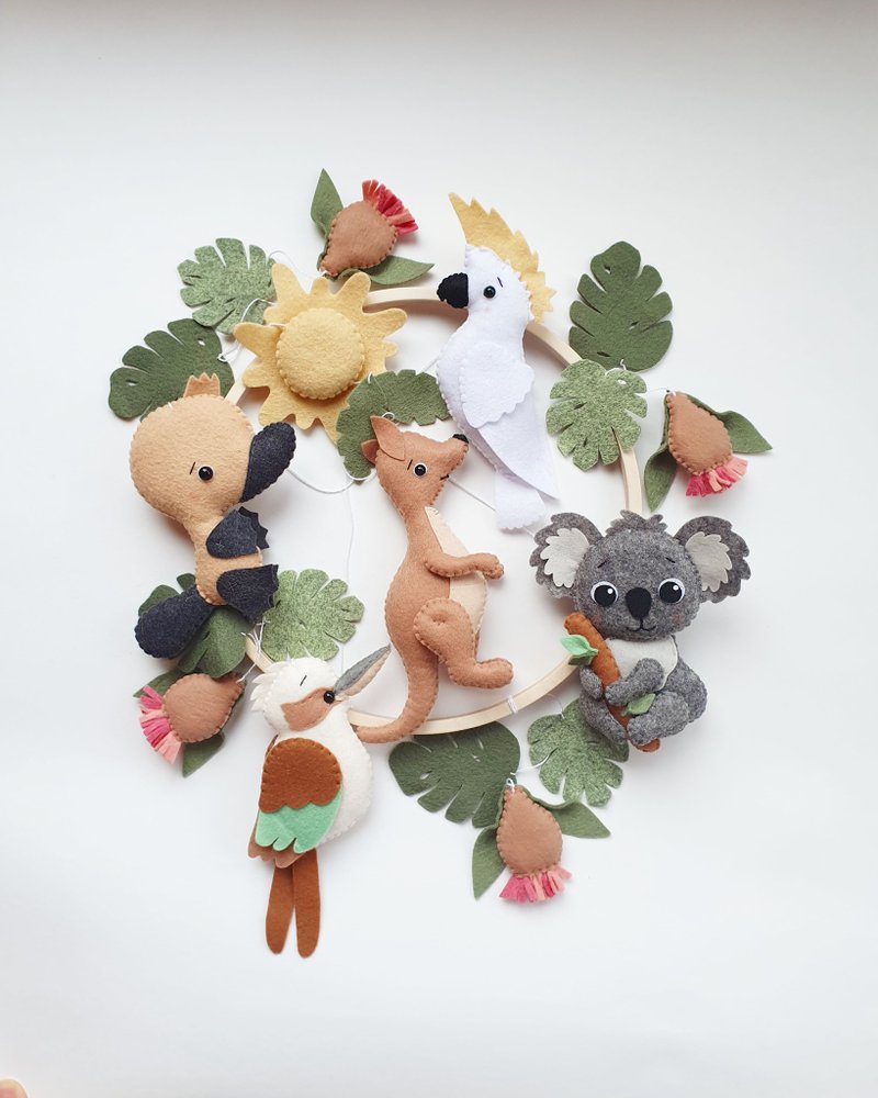 Australian baby mobile, Australian nursery, crib mobile, decor mobile ceiling - 寶寶/兒童玩具/玩偶 - 環保材質 
