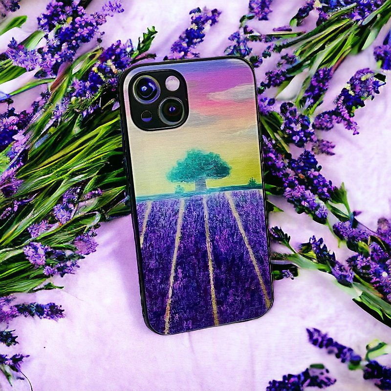 Lavender Field Morning Light Tempered Glass Phone Case - Phone Cases - Other Materials Multicolor