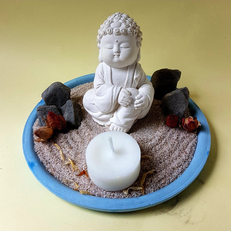 淨念吉祥小佛之隨願 擴香石精油大盤套組 母親節 香氛禮贈 - 香氛/精油/擴香 - 其他材質 白色