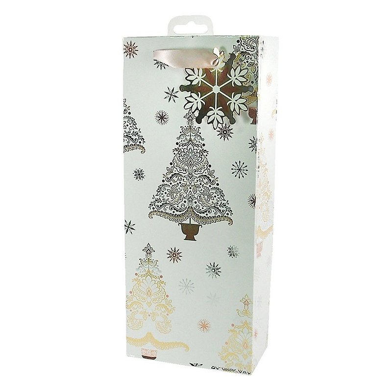 シルバーホワイトクリスマスツリーギフトバッグ[Hallmark-Gift Bag / Paper Bag Christmas Series] - ラッピング - 紙 透明