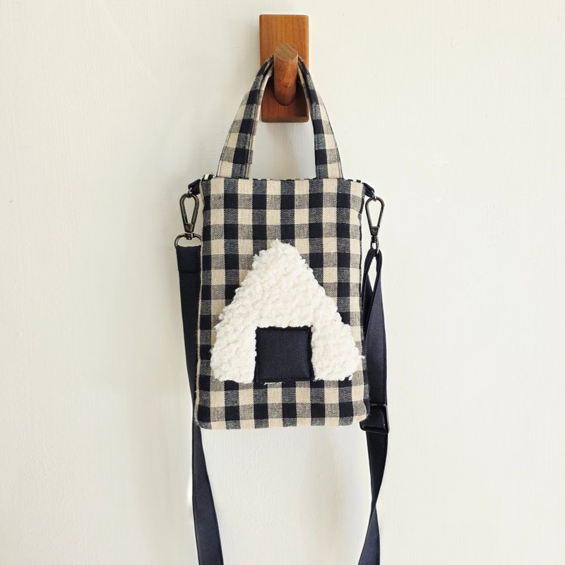 暖暖飯糰手機斜背包 - 側背包/斜背包 - 棉．麻 黑色