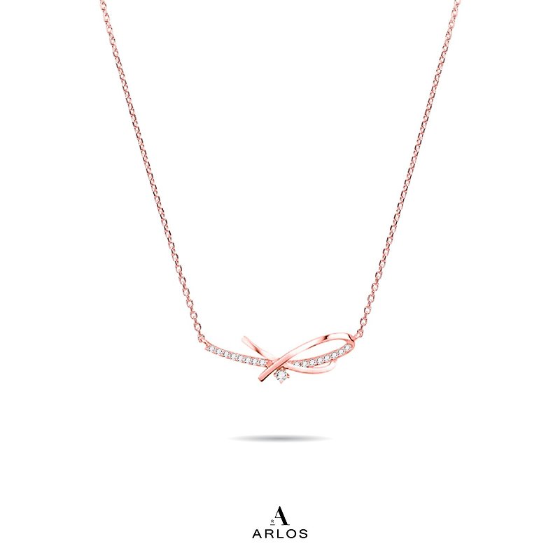 L'amour Shooting Star Necklace (Rose Gold) - Necklaces - Sterling Silver 