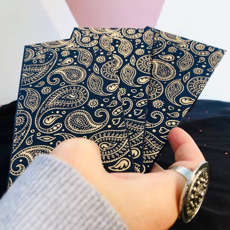 變形蟲燙金手工紙紅包袋－深邃藍(1入) - 紅包袋/春聯 - 紙 藍色