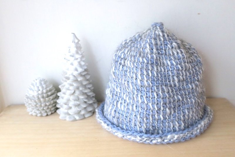 【endorphin】編織輕便小帽 - 帽子 - 羊毛 藍色