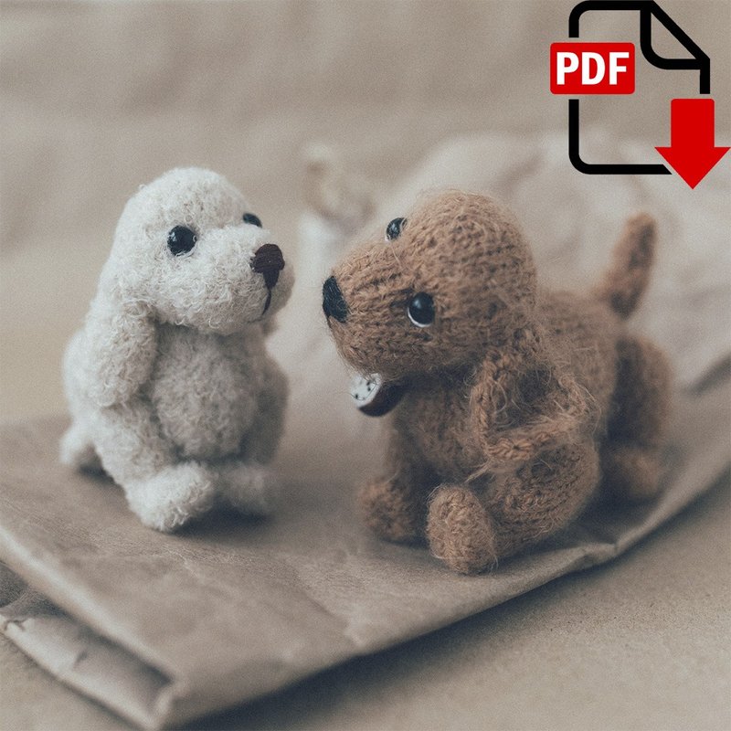 Cocker Spaniel puppy knitting pattern. Little knitted realistic dog step by step - 手工藝教學/工具書 - 其他材質 
