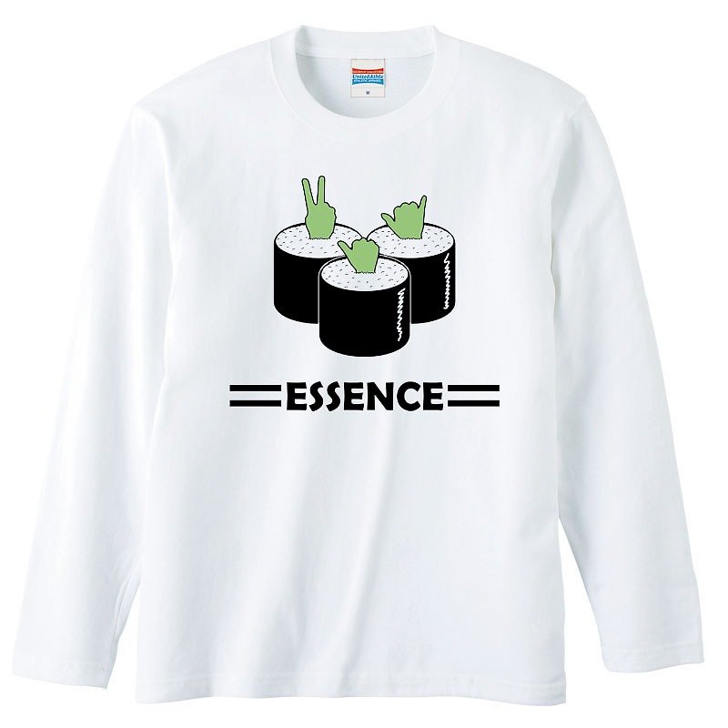[Long sleeve T-shirt] Essence 1 - เสื้อยืดผู้ชาย - ผ้าฝ้าย/ผ้าลินิน ขาว