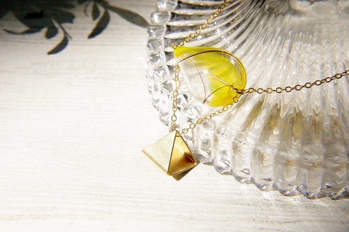 / Geometric style / French stripe mouth blown glass necklace short chain long chain clavicle chain-Egyptian pyramids in the warm sun