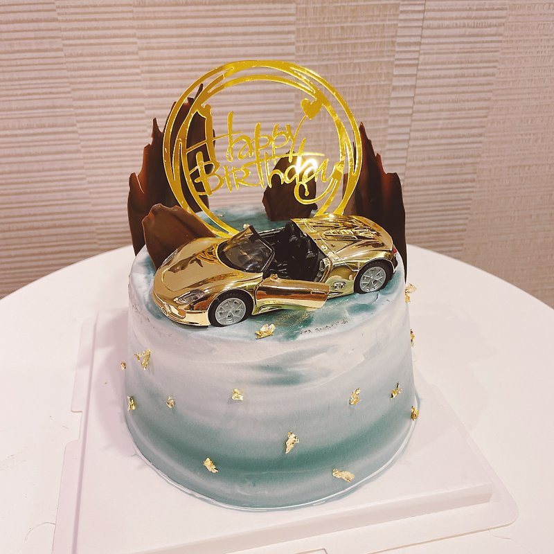 Customized sports car cake/birthday cake/money cake/gold foil cake for self pick-up only - Cake & Desserts - Fresh Ingredients Pink