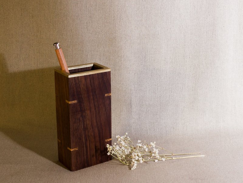 Walnut pen holder - Pen & Pencil Holders - Wood Brown
