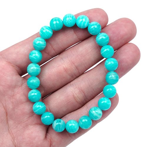 Zhengjia Jewelry] アマゾナイト アイスフレームブルー8.3-8.8mm
