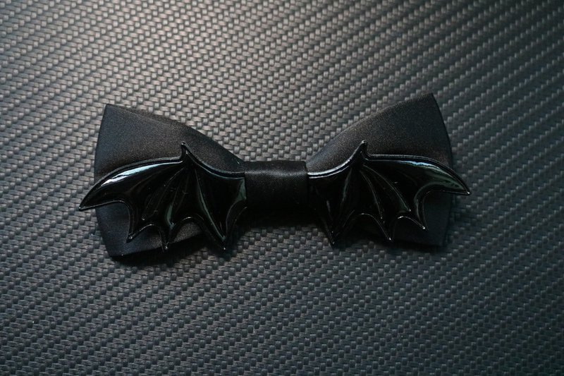 黑色翅膀领结舞会蝴蝶结t台走秀Bow tie - 領結/領巾 - 棉．麻 黑色