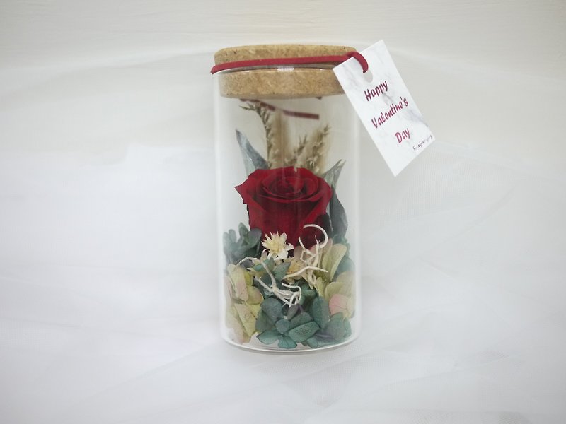 ♥♥毎日バラのフラワーギフト/クリスマス/記念日/ギフト交換のガラスコルクボトルを不死化し、美しい思い出を過ごします - 置物 - 寄せ植え・花 
