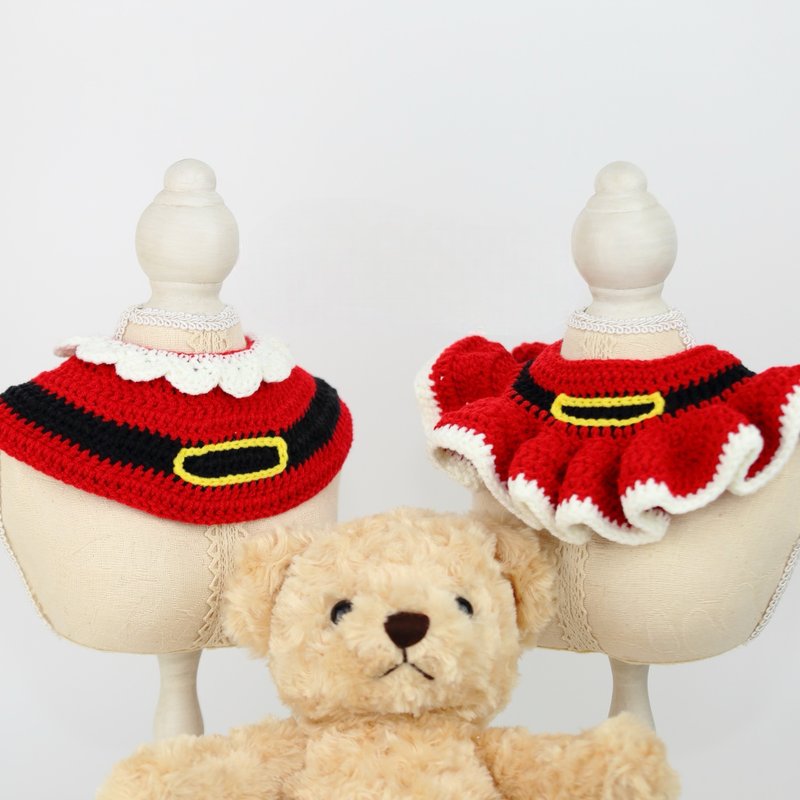 Holla Pet Wool Collar For Christmas - Santy Santa - 項圈/牽繩 - 其他材質 紅色