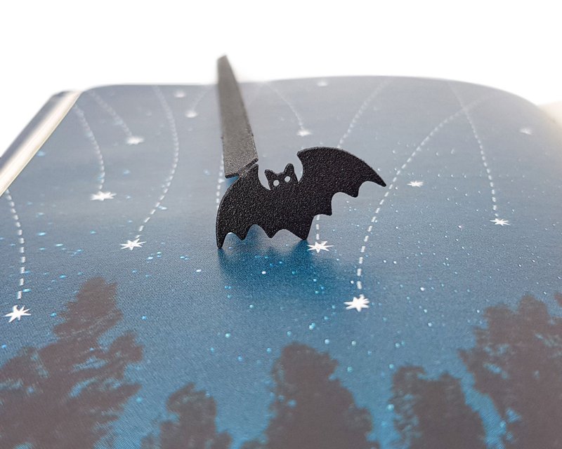Metall Bookmark Kitti Bat - 書籤 - 其他金屬 黑色