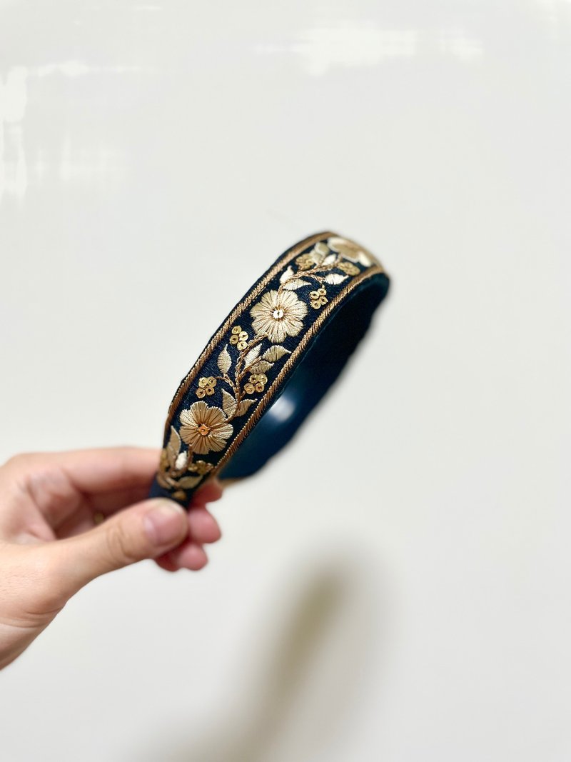 Indian Embroidery Hoop - 髮夾/髮圈 - 繡線 黑色