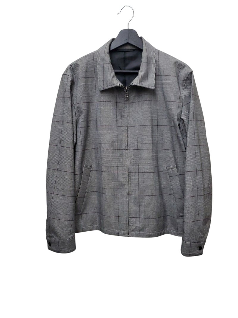 Wear Politely Vintage Selection Glen Plaid Gray Lington Jacket Size M 90% New - Men's Coats & Jackets - Cotton & Hemp Gray