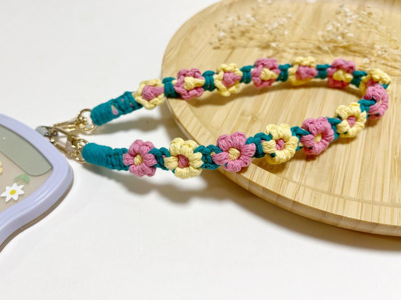 Small flower short version mobile phone lanyard - full flower style - Lanyards & Straps - Cotton & Hemp Multicolor