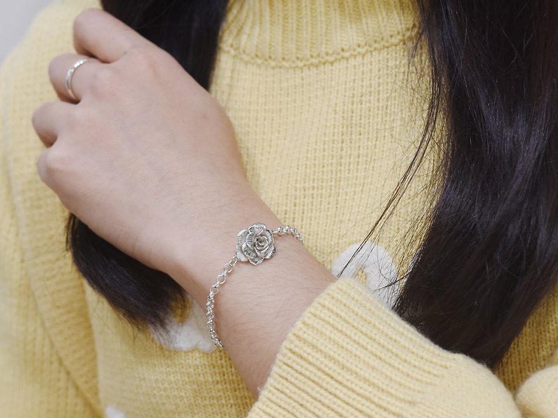 A rose bracelet 925 sterling silver for women - สร้อยข้อมือ - เงินแท้ สีเงิน
