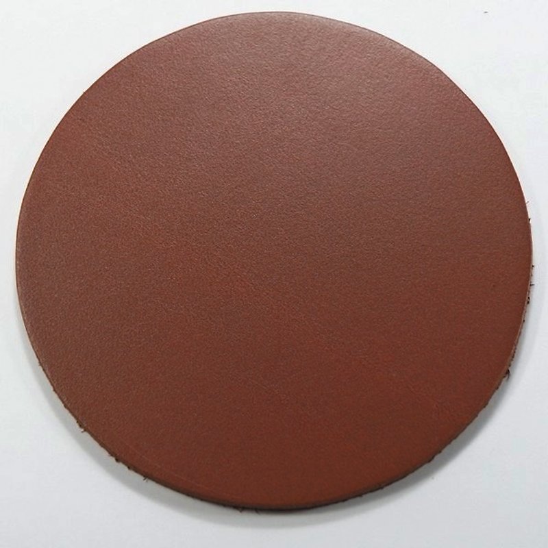 Leather, leather pad, coaster, insulation pad, round 9.5 cm, 3 pieces, 90 yuan - ที่รองแก้ว - หนังแท้ 