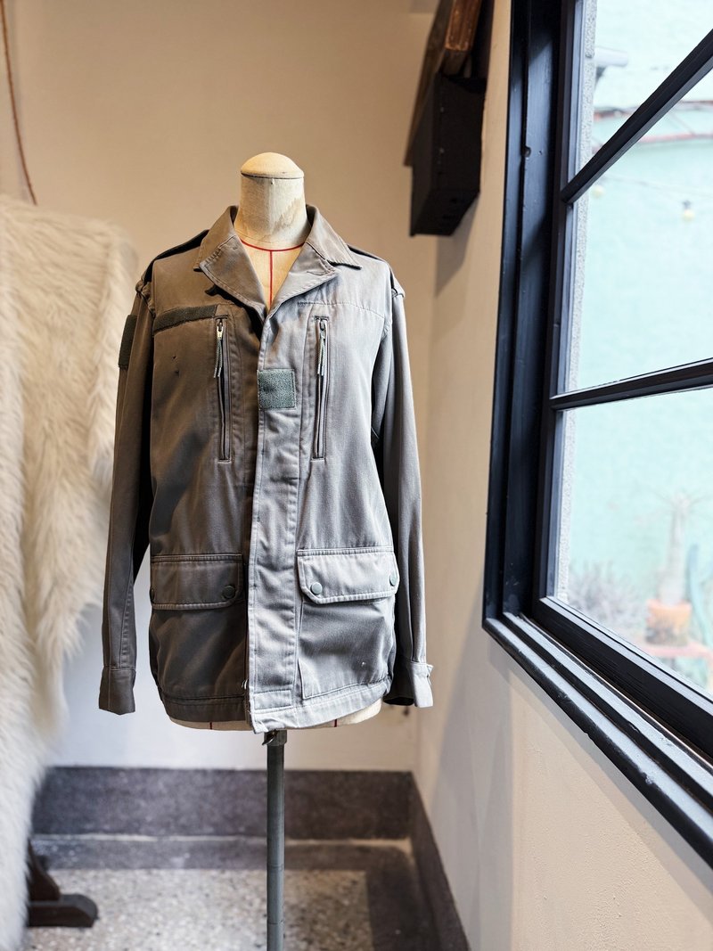 80s France Military F2 法國陸軍公發外套 夾克 軍大衣 - 男夾克/外套 - 棉．麻 灰色