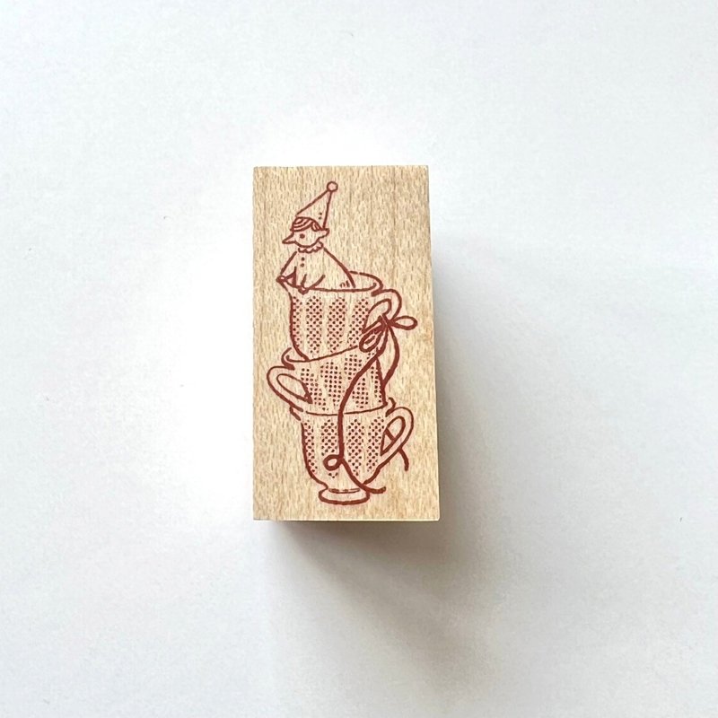 【預購商品/7月底出貨】【好時光 印章系列】小精靈與茶杯 - 印章/印台 - 塑膠 