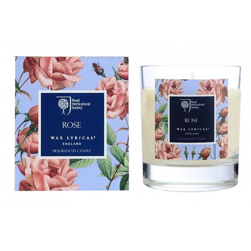 British Candle RHS FG Series Classical Rose Boxed Glass Jar Candle - เทียน/เชิงเทียน - ขี้ผึ้ง 