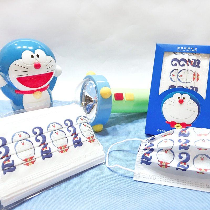 【上好生醫】Doraemon_經典A_親子口罩/10入盒裝/雙鋼印 - 口罩/口罩收納套 - 其他材質 藍色