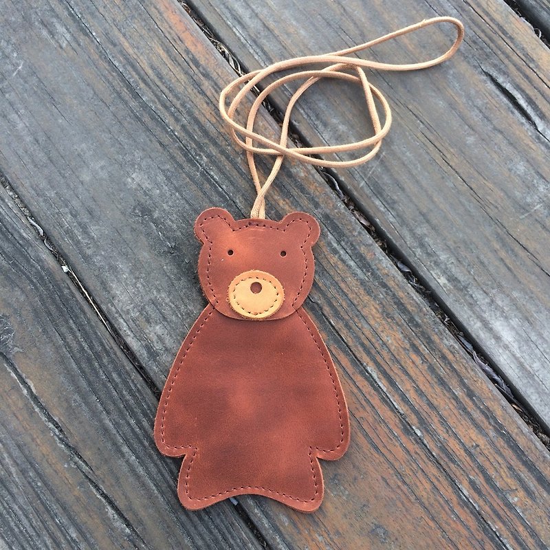 "Naughty girl" Brown Bear _ Purse - Coin Purses - Genuine Leather Brown