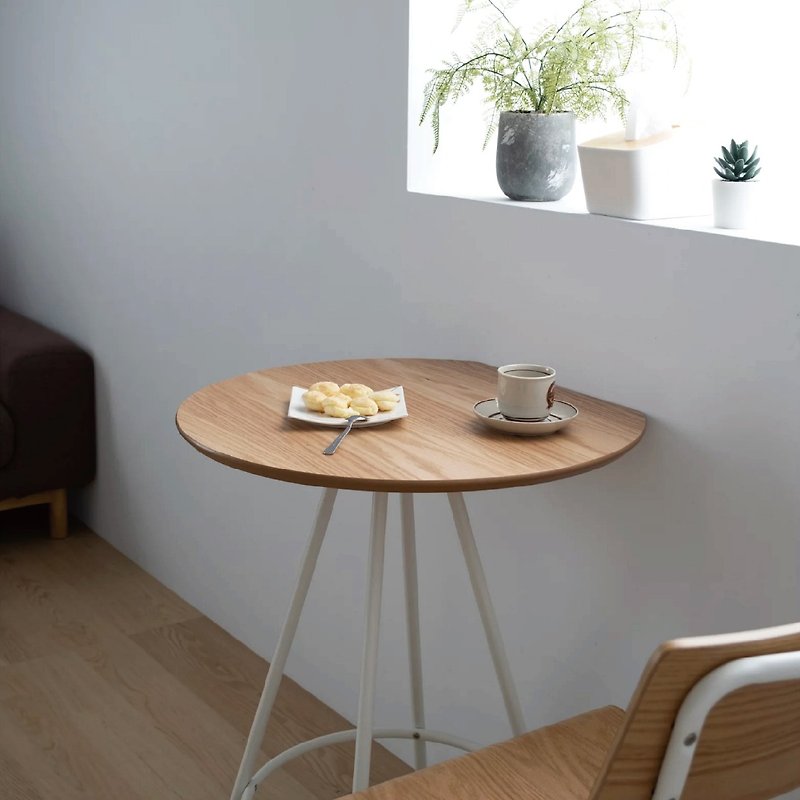 木頭 餐桌/書桌 咖啡色 - 小半圓桌