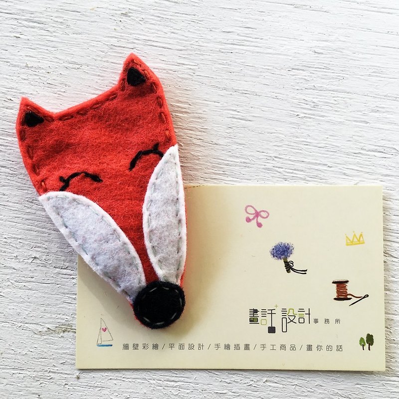 Hairpin / Smile Fox (White) / BB Clip - Hair Accessories - Cotton & Hemp Red