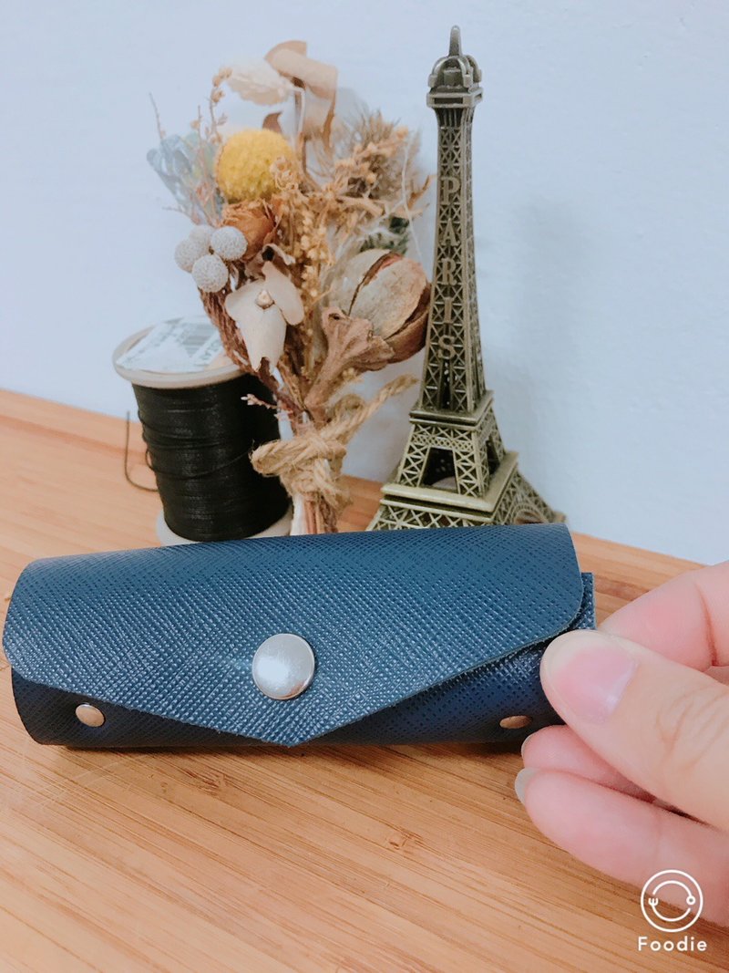 圓筒狀鑰匙包 - 鑰匙圈/鑰匙包 - 真皮 黑色