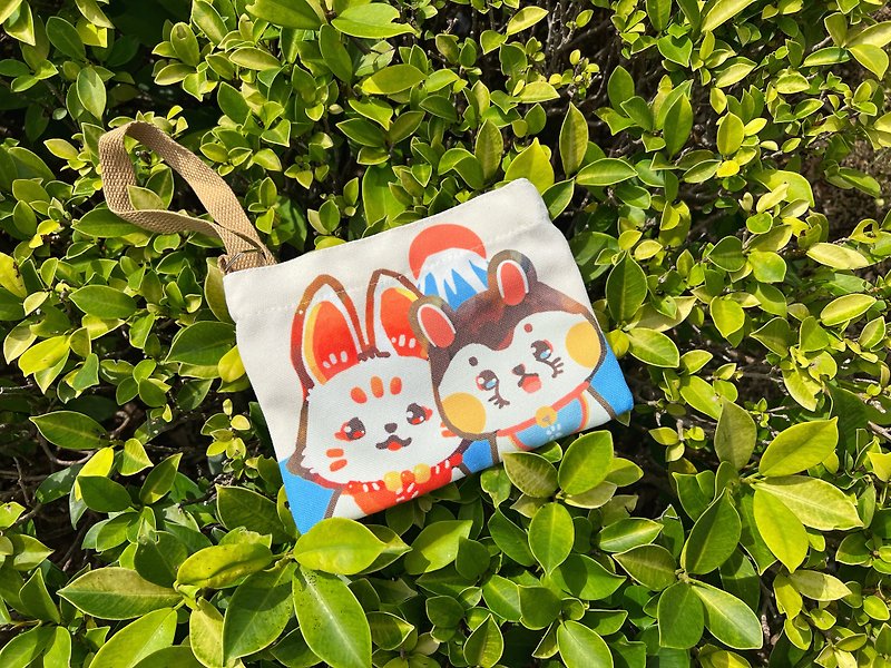 Inari Fox Dog Hariko Blessing Slanting Bag - Messenger Bags & Sling Bags - Cotton & Hemp 